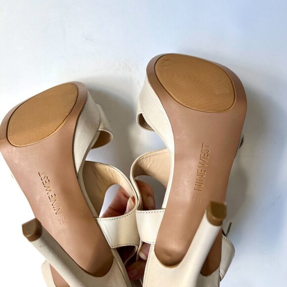 Nine West High Heel Sandal Leather Open Toe Heel size 7M - Picture 6 of 6